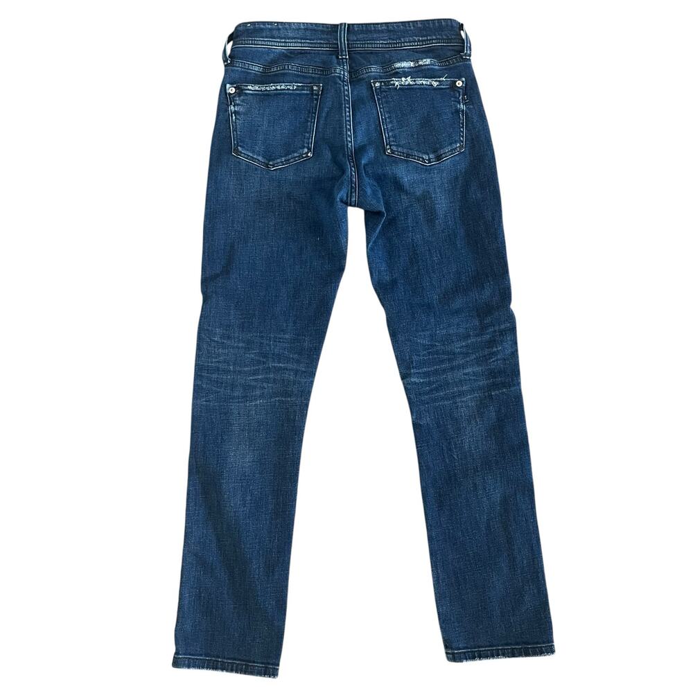 Pilcro Slim Boyfriend Crop Jeans Size 26 Embroidered Side Stripe Anthropologie - Picture 5 of 14